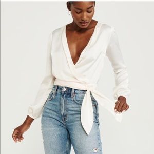 A&F Long Sleeve Wrap Blouse